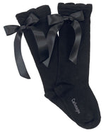 Classic Black Knee Sock with Bow