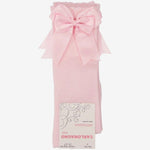 Carlomagno Classic Pink Knee Sock with Bow | Casa Childrenswear