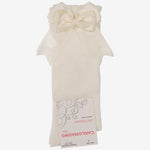 Carlomagno Classic Cream Knee Sock with Bow | Casa Childrenswear