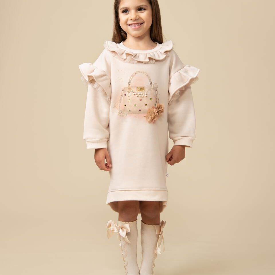 Caramelo Mink Pure Luxe Jumper Dress | Casa Childrenswear