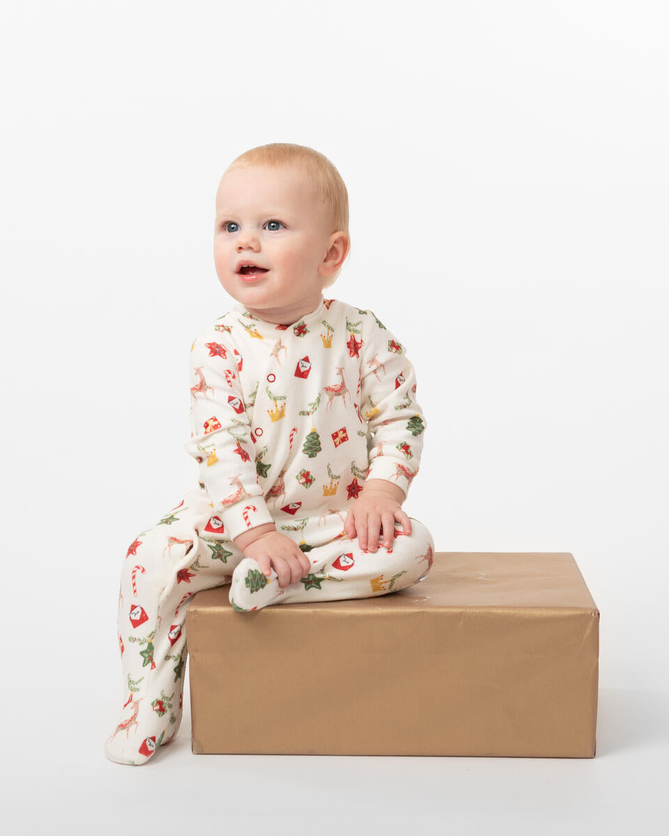 Caramelo Ivory Brushed Cotton Christmas Pyjamas with Hat | Casa Childrenswear