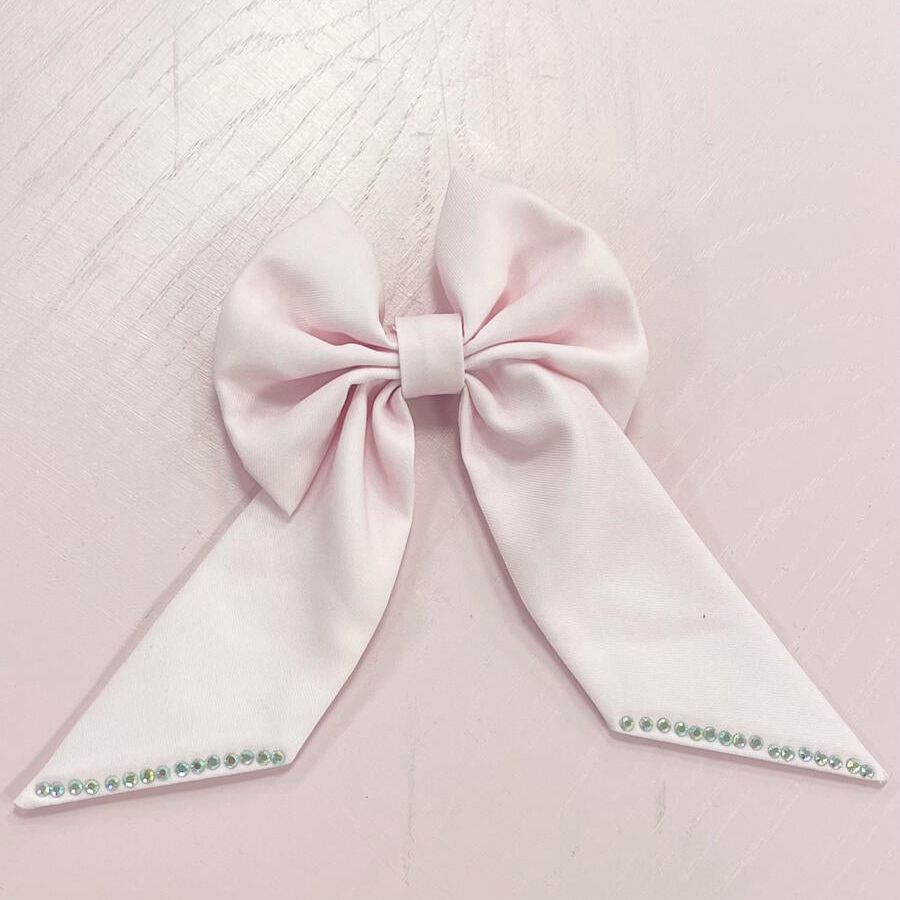 Caramelo Pink Diamonte Hair Bow | Casa Childrenswear