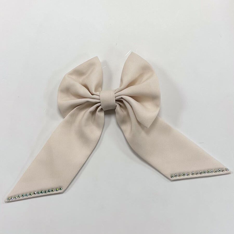 Caramelo Mink Diamonte Hair Bow | Casa Childrenswear