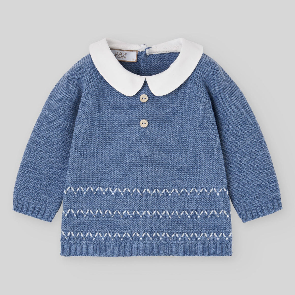 Paz Rodriguez Baby Boys Dark Blue Knitted Set - back view