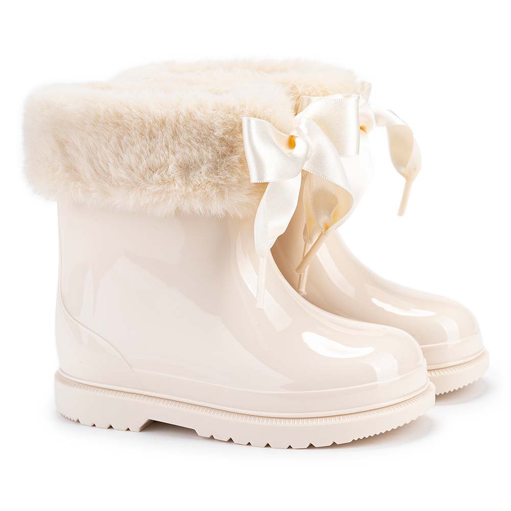 Igor Bimbi Cream Soft Low Boot with Bow | Casa Childrenswear
