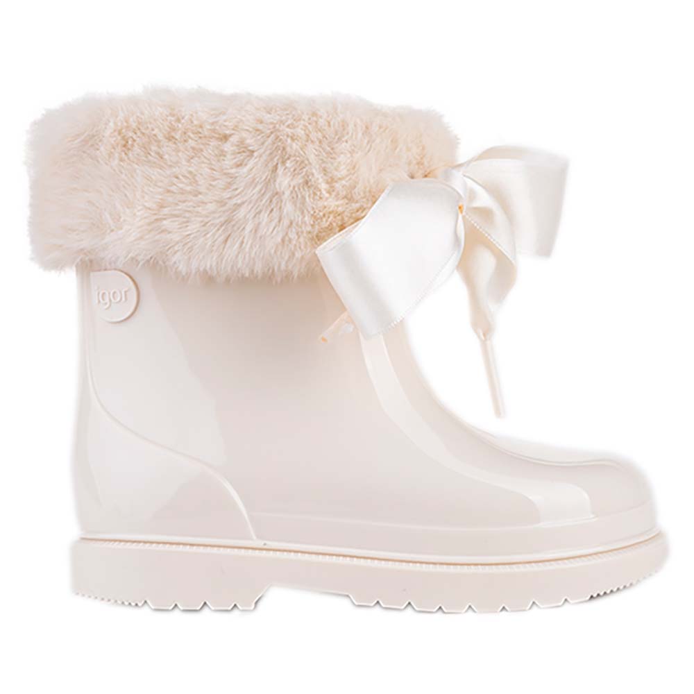 Igor Bimbi Cream Soft Low Boot with Bow | Casa Childrenswear