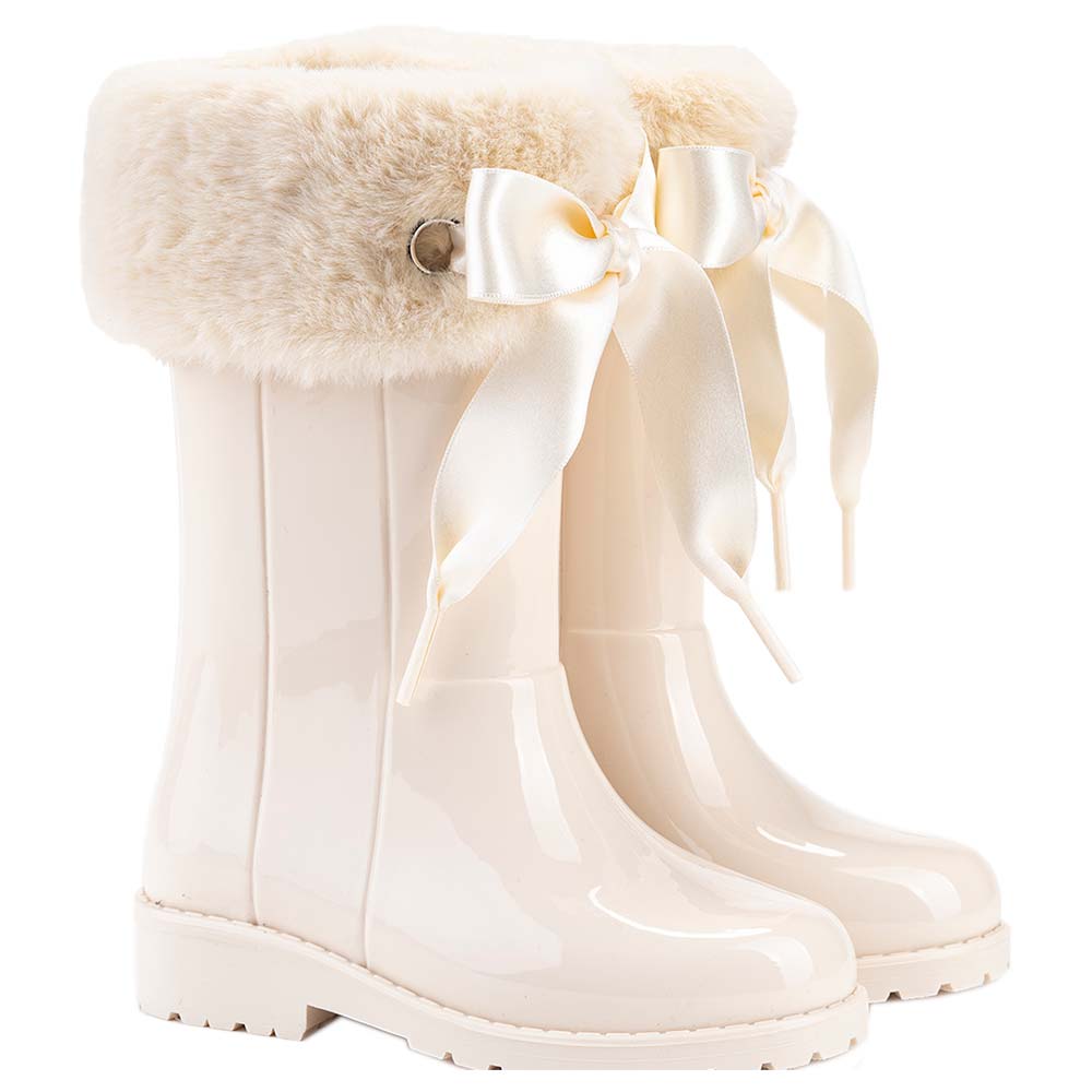 Igor Campera Cream Charol Soft Boot with Bow | Casa Childrenswear