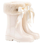 Igor Campera Cream Charol Soft Boot with Bow | Casa Childrenswear