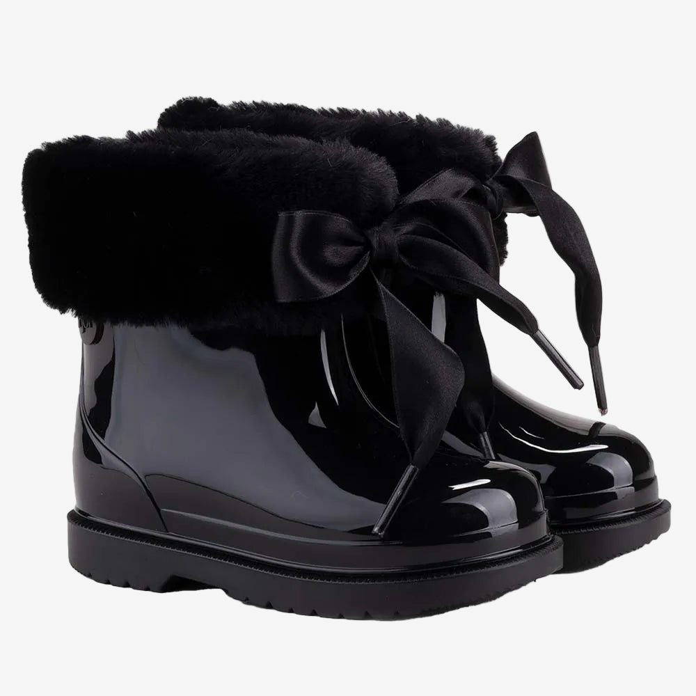 Igor Bimbi Black Soft Low Boot with Bow | Casa Childrenswear