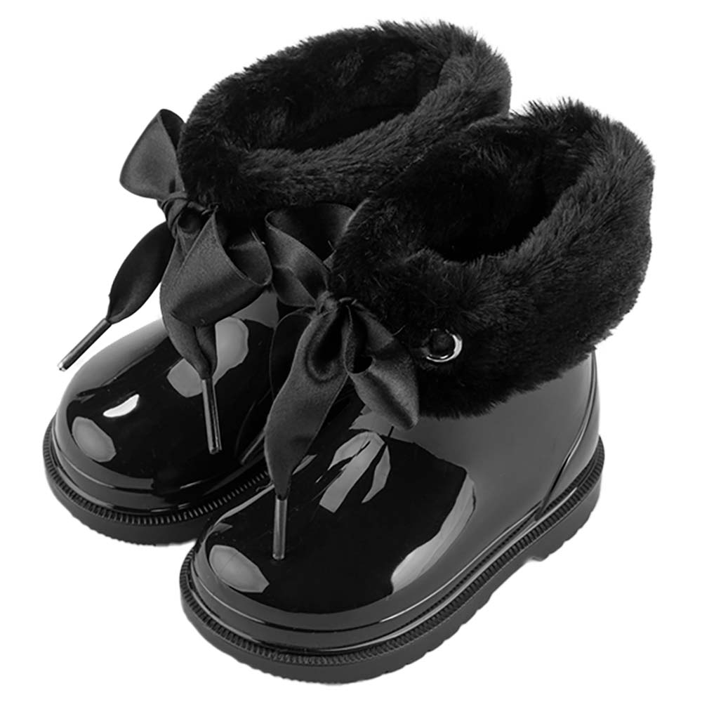 Igor Bimbi Black Soft Low Boot with Bow | Casa Childrenswear