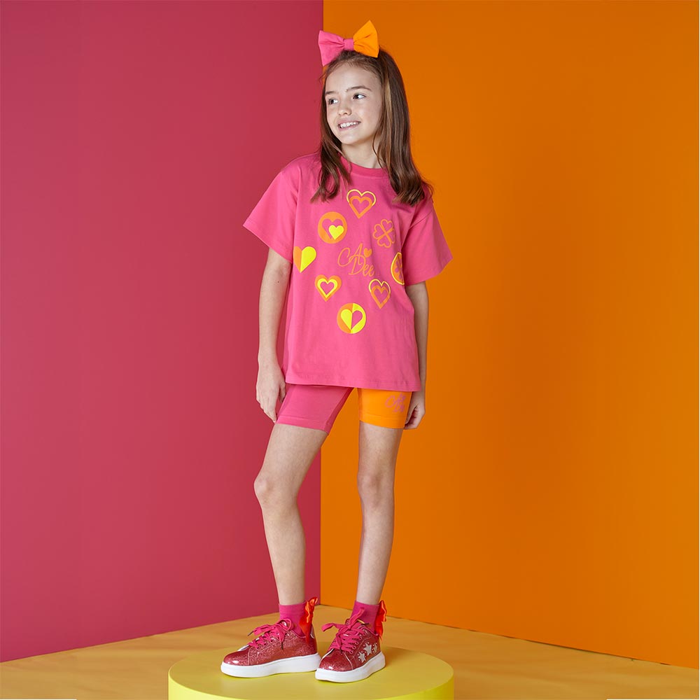 A Dee Marnie Pink Colour Block Cycling Short Set | Casa Childrenswear