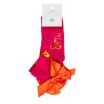 A Dee Margerie Pink Colour Block Heart Print Ankle Sock | Casa Childrenswear