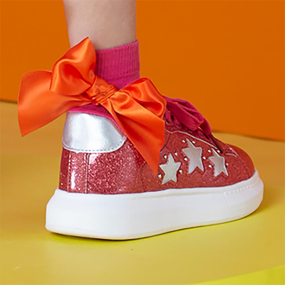 A Dee Margerie Pink Colour Block Heart Print Ankle Sock | Casa Childrenswear