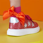 A Dee Margerie Pink Colour Block Heart Print Ankle Sock | Casa Childrenswear