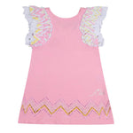 A Dee Lynne Pink Chevron Bow Sweat Dress | Casa Childrenswear