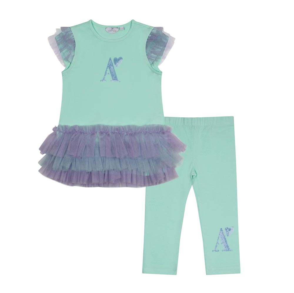 A Dee Niamh Mint Green Tulle Legging Set | Casa Childrenswear