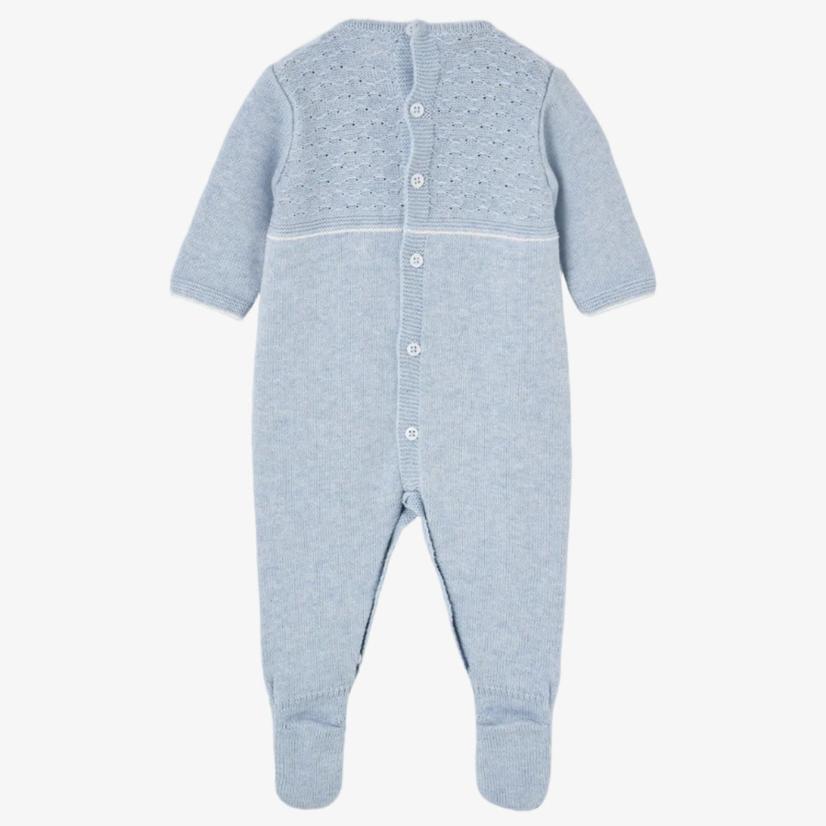 Paz Rodriguez Baby Boys Light Blue Romper - back view