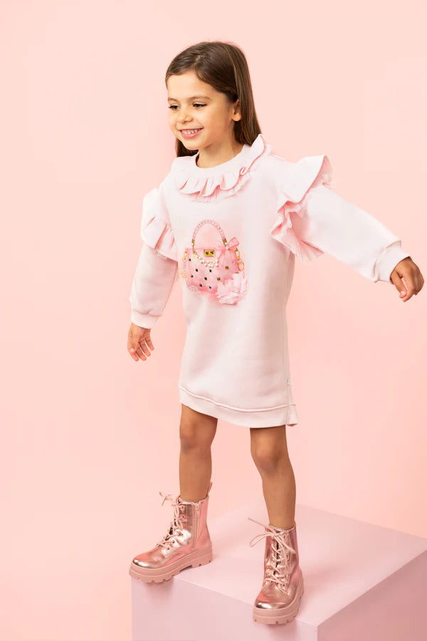 Caramelo Pink Pure Luxe Jumper Dress | Casa Childrenswear