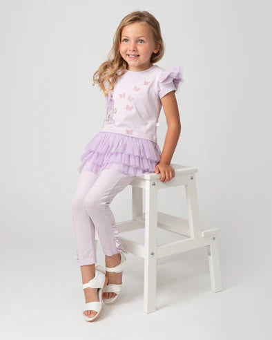 Caramelo Girl Lilac Peal Vanity Legging Set | Casa Childrenswear
