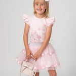 Caramelo Girl Pink Pearl Vanity Skirt Set | Casa Childrenswear