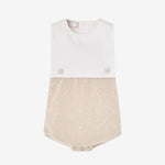 Paz Rodriguez Baby Girls Peach & White Sleeveless Romper | Casa Childrenswear
