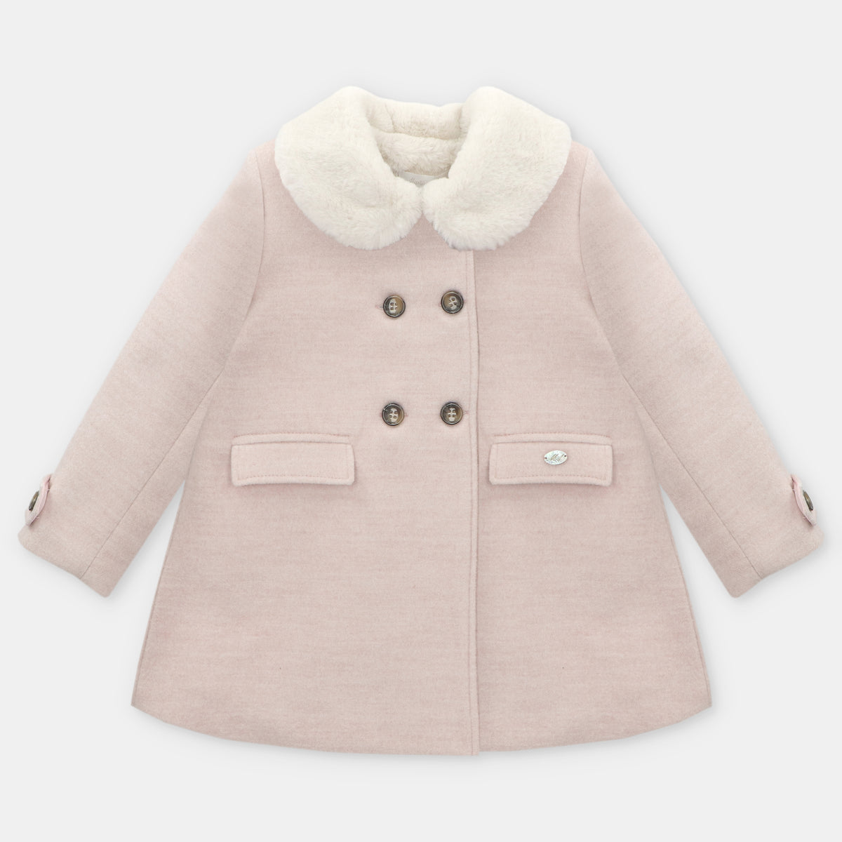 Martin Aranda Infant Girls Pink Woven Coat - front view