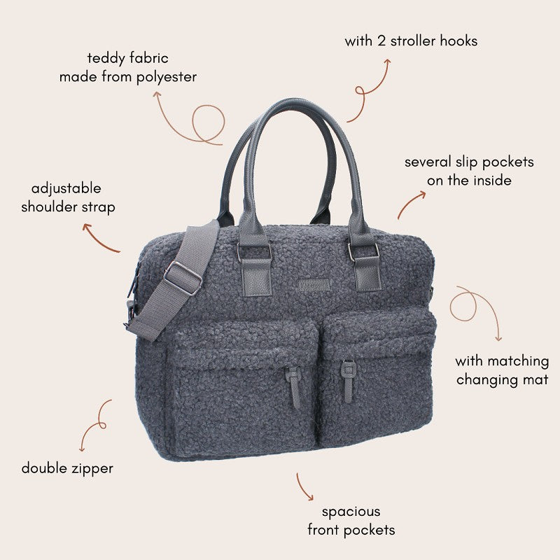 Kidzroom Vienne Hello Little One Grey Changing Bag | Casa Childrenswear