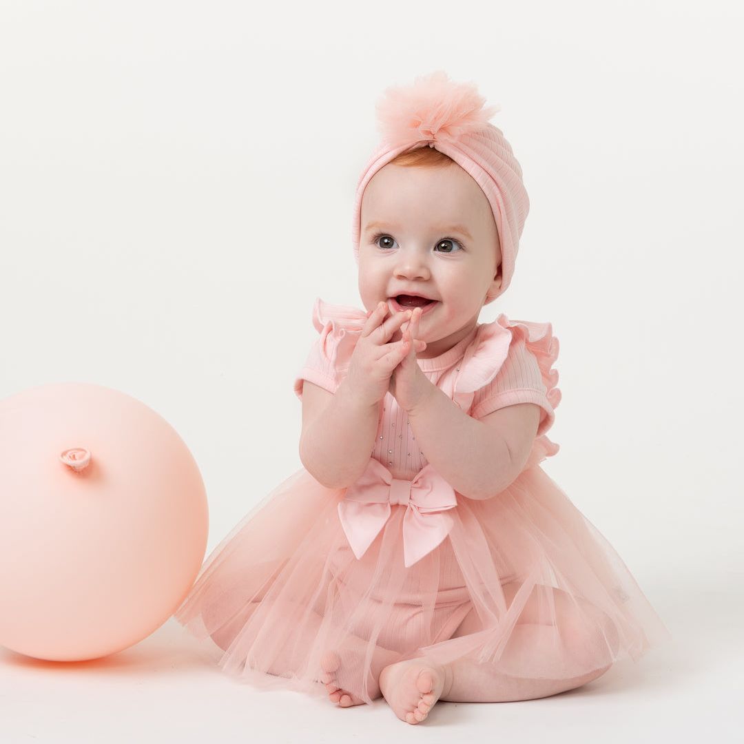 Caramelo Baby Girls Tulle Dress with Turban | Casa Childrenswear