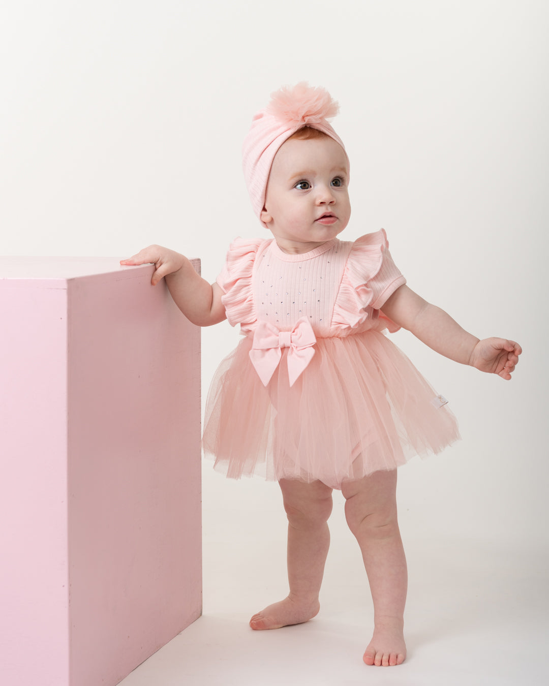 Caramelo Baby Girls Tulle Dress with Turban | Casa Childrenswear