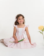 Caramelo Pink Country Kitchen Bow Dress | Casa Childrenswear