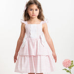 Caramelo Pink Country Kitchen Bow Dress | Casa Childrenswear