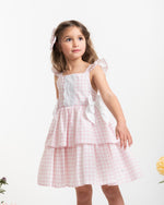 Caramelo Pink Country Kitchen Bow Dress | Casa Childrenswear