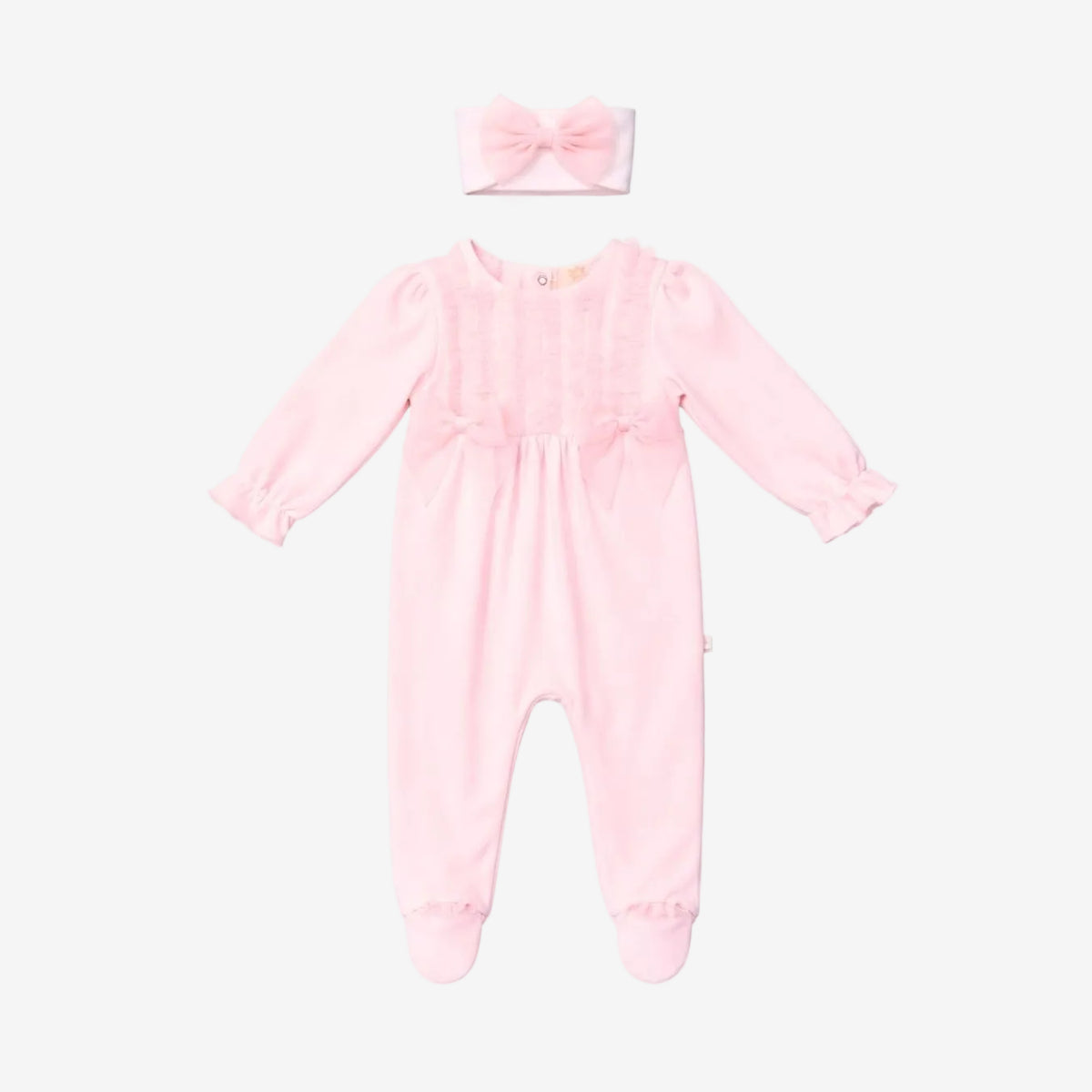 Caramelo Baby Girls Pink Frill Babygrow | Casa Childrenswear