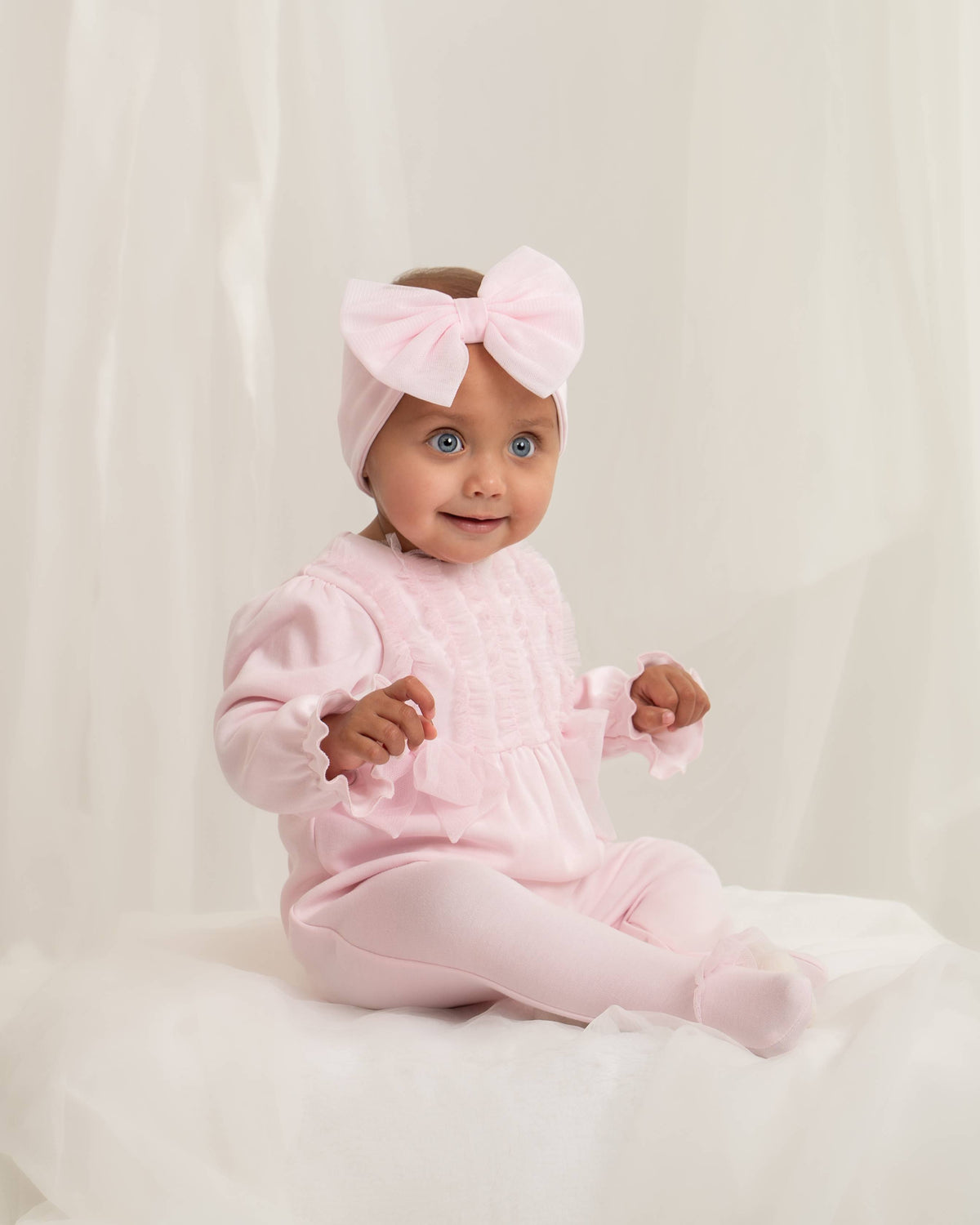 Caramelo Baby Girls Pink Frill Babygrow | Casa Childrenswear