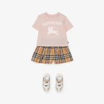 Burberry Baby Girls Pink T-Shirt with Stamp Logo | Casa Childrenswear