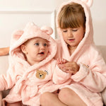 Cozy Pink Bear Hooded Dressing Gown
