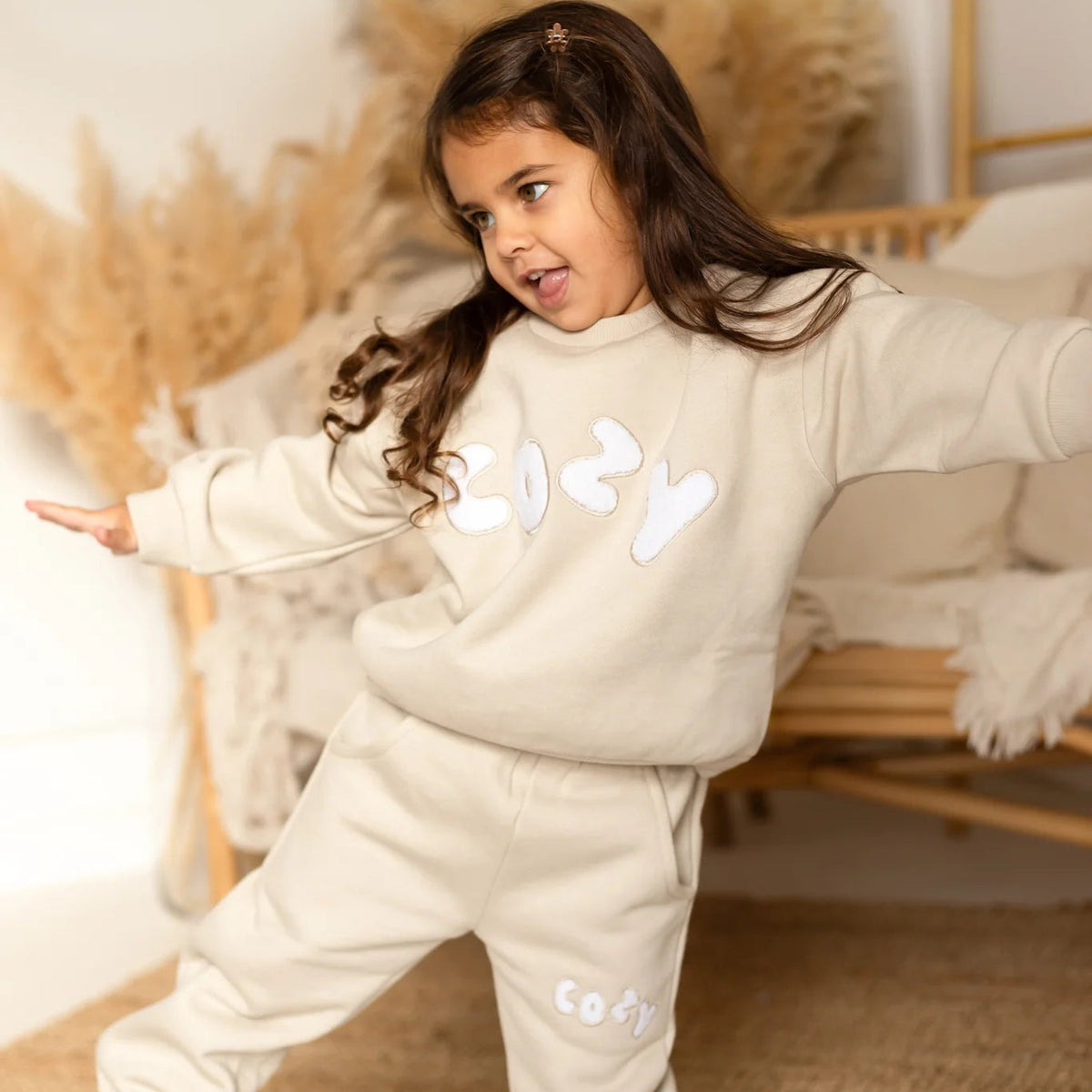 COZY Little Lounger Stone Tracksuit | Casa Childrenswear