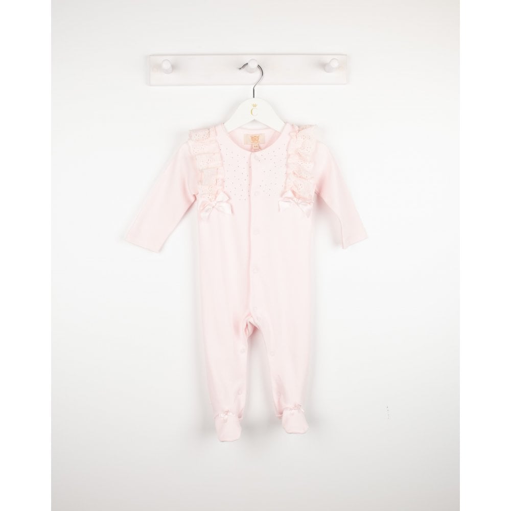 Caramelo Baby Girl Pink Diamonte Babygrow | Casa Childrenswear