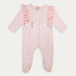 Caramelo Baby Girl Pink Knitted Diamante Romper | Casa Childrenswear