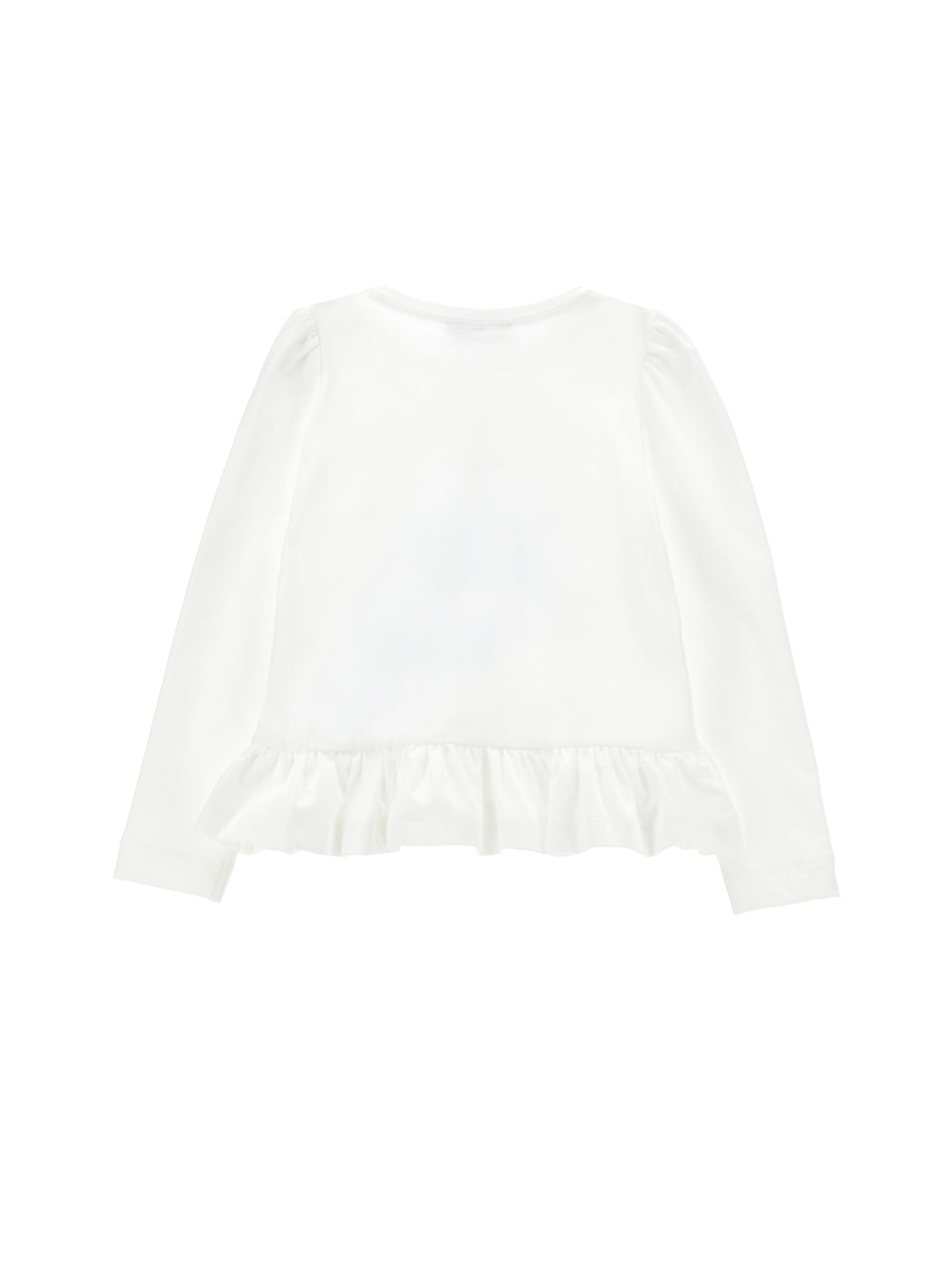 Monnalisa House Print Long Sleeve Frill T-Shirt | Casa Childrenswear