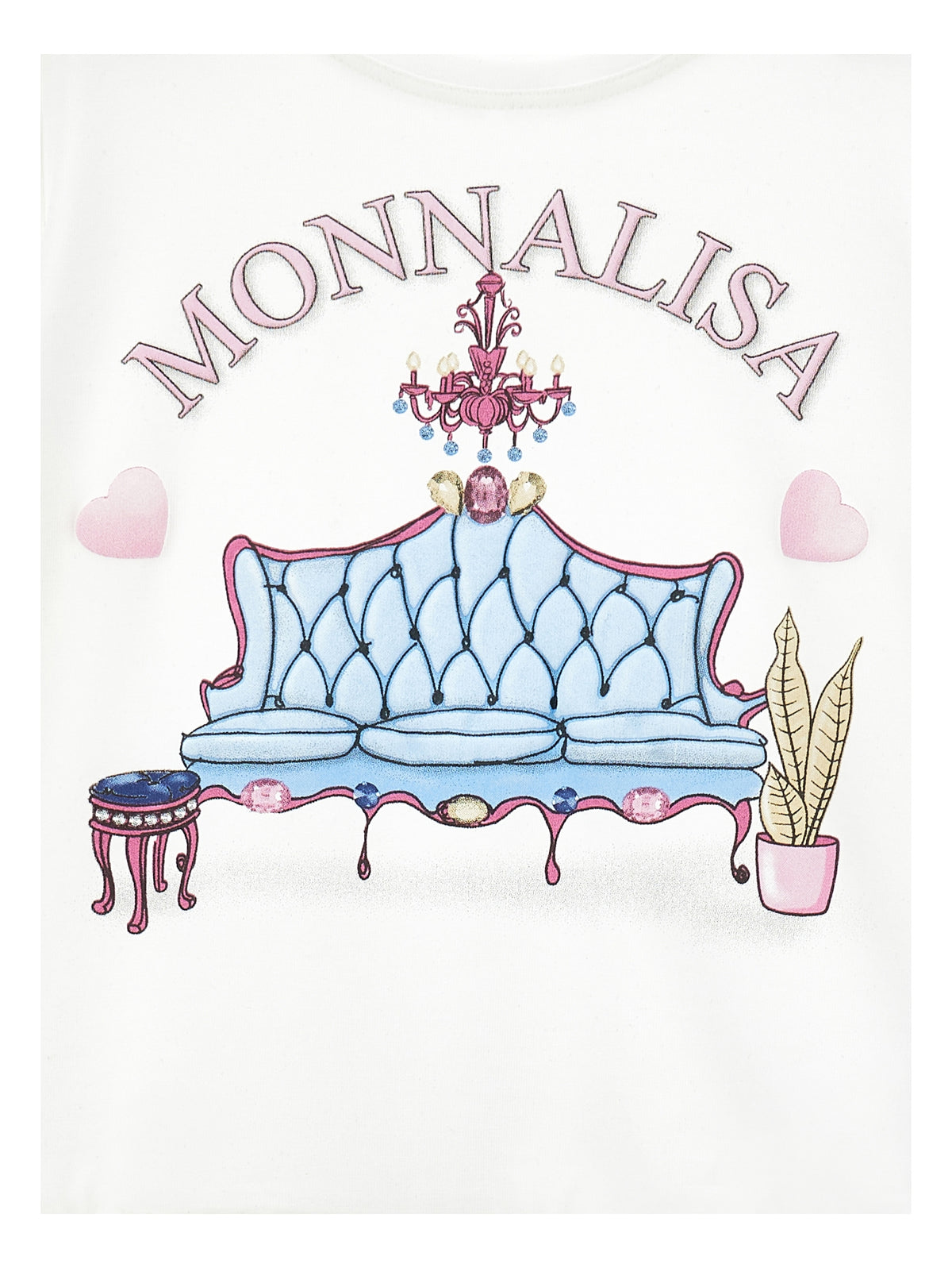 Monnalisa House Print Long Sleeve Frill T-Shirt | Casa Childrenswear