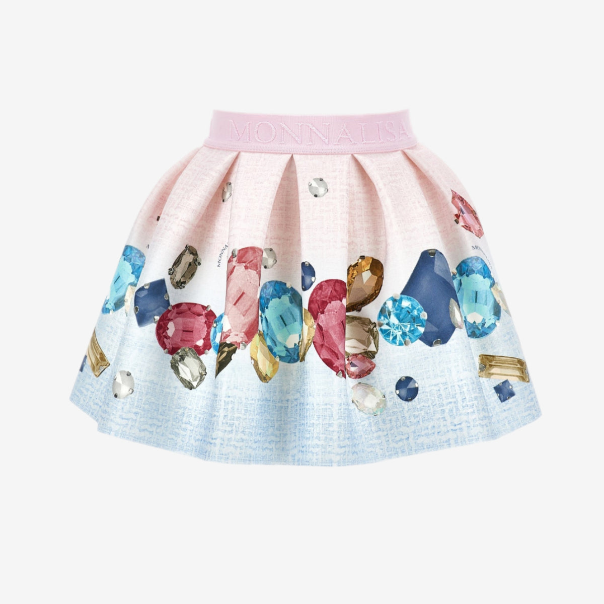 Monnalisa Gem Printed Neoprene Skirt | Casa Childrenswear