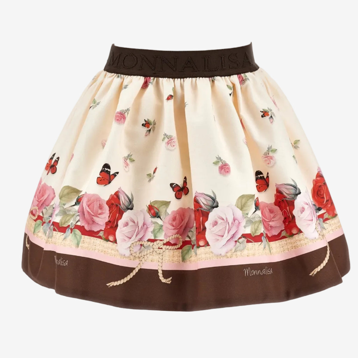 Monnalisa Girls Rose Gabardina Skirt | Casa Childrenswear