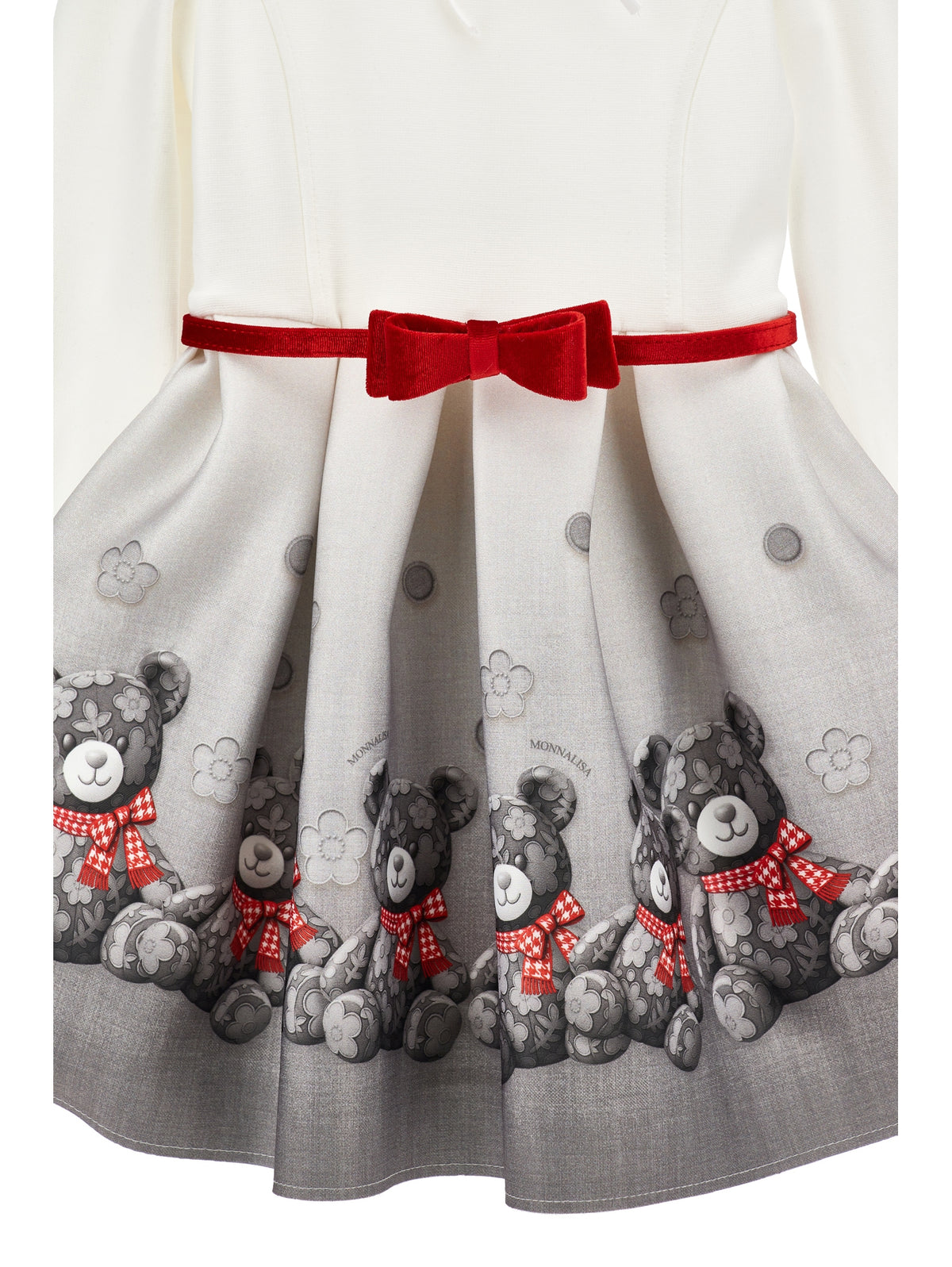 Girls White Bear Dress