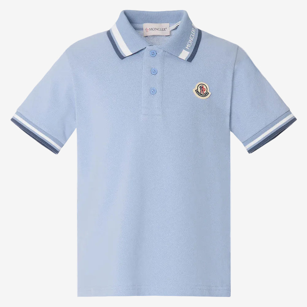 Moncler Enfant Boys Blue Polo | Casa Childrenswear
