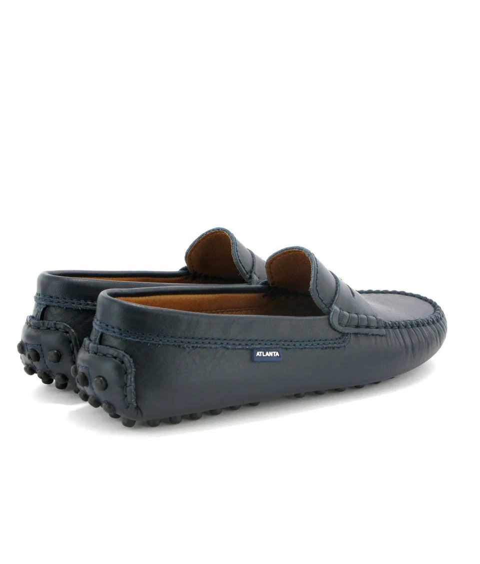 Atlanta Mocassins Athletes Navy Smooth Leather | Casa Childrenswear