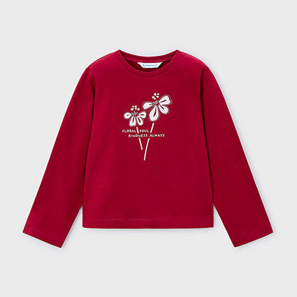 Mayoral Red Flower Long Sleeve T-Shirt | Casa Childrenswear