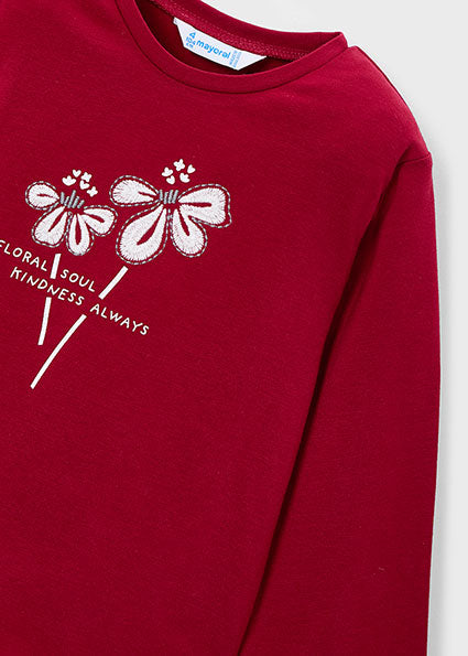 Mayoral Red Flower Long Sleeve T-Shirt | Casa Childrenswear