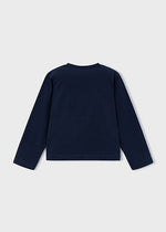 Mayoral Navy Flower Long Sleeve T-Shirt | Casa Childrenswear