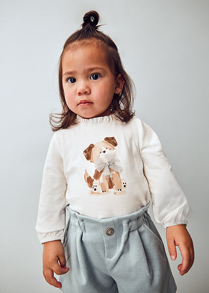 Mayoral Puppy Print Baby Girls Long Sleeve T-Shirt | Casa Childrenswear